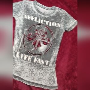 Affliction Black and White Graphic Tee